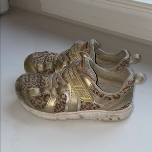 Tsukihoshi Gold Leopard Kids Sneakers